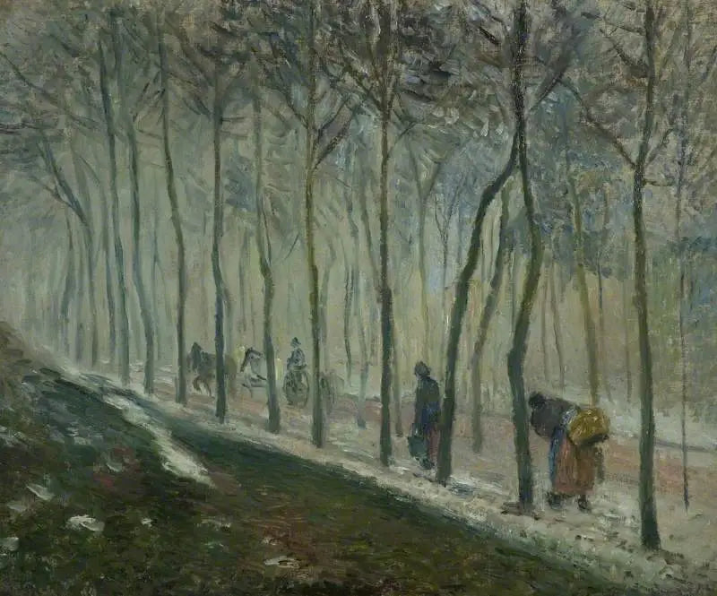 La ruta, efecto de nieve - Camille Pissarro