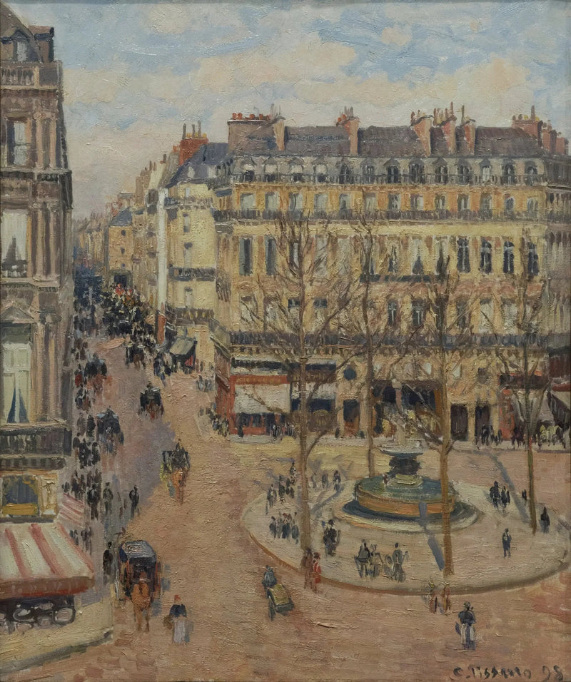La calle Saint-Honoré, mañana, efecto de sol - Camille Pissarro