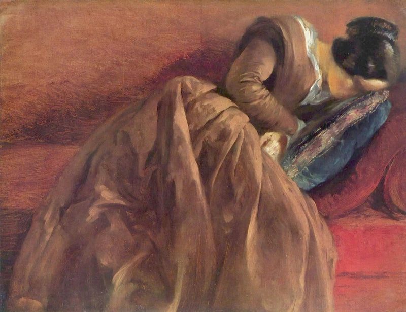 La hermana de Menzel, Emilie, dormida - Adolph von Menzel