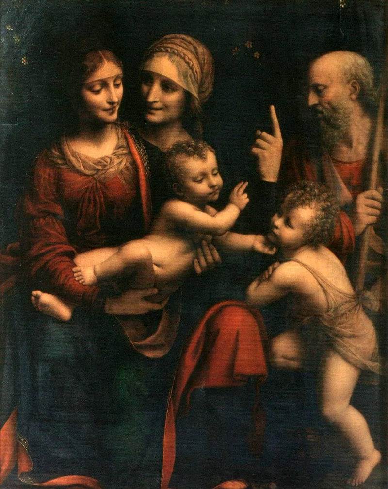 La Sagrada Familia con Santa Ana y San Juan Bautista - Bernardino Luini