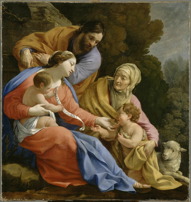 La Sagrada Familia con Santa Isabel y el pequeño San Juan - Simon Vouet