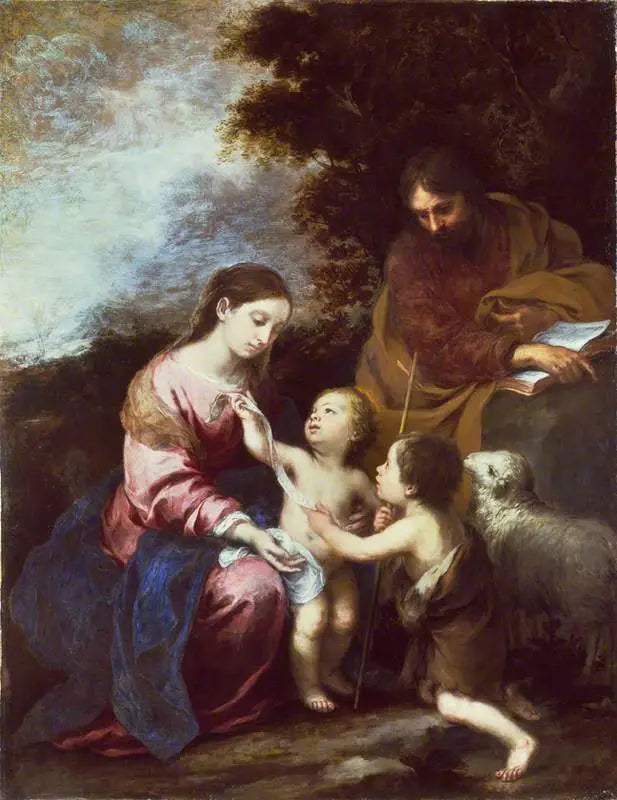 La Sagrada Familia con el niño Bautista - Bartolomé Esteban Murillo