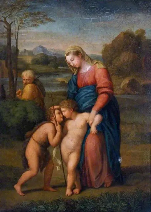 La Sagrada Familia con el niño santo Juan Bautista - Rafael Sanzio