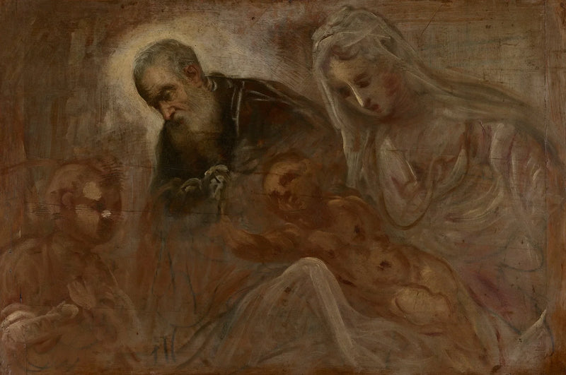 La Sagrada Familia con el joven San Juan Bautista - Jacopo Tintoretto