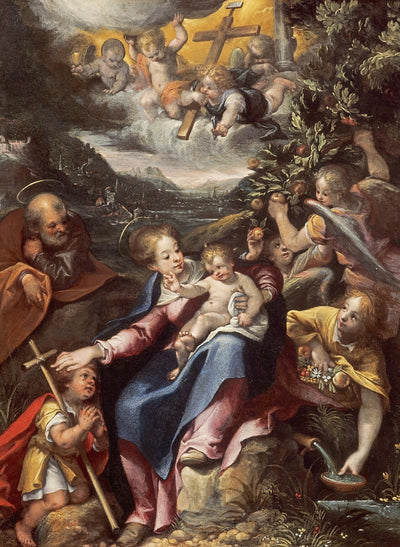 La Sainte Famille avec le petit saint Jean-Baptiste dans un paysage - Denis Calvaert - Alpha Reproduction