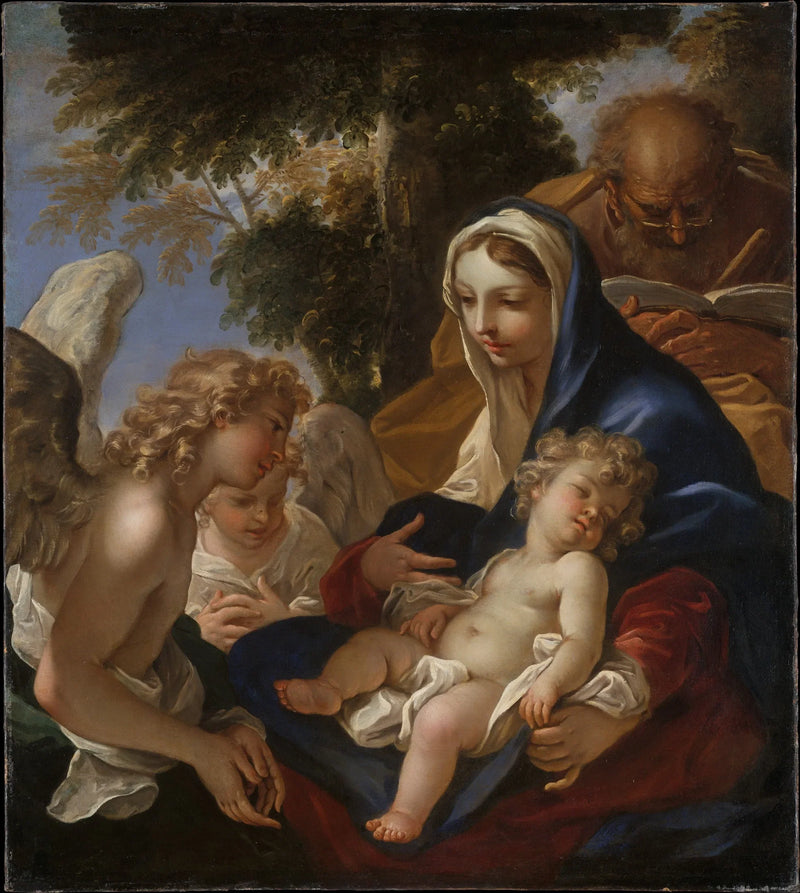 La Sagrada Familia con los ángeles - Sebastiano Ricci