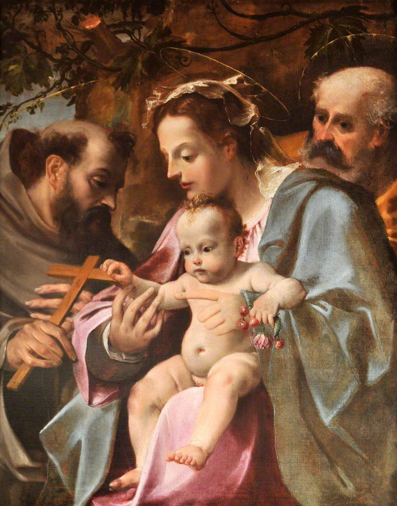La Sagrada Familia con San Francisco - Ludovico Carracci
