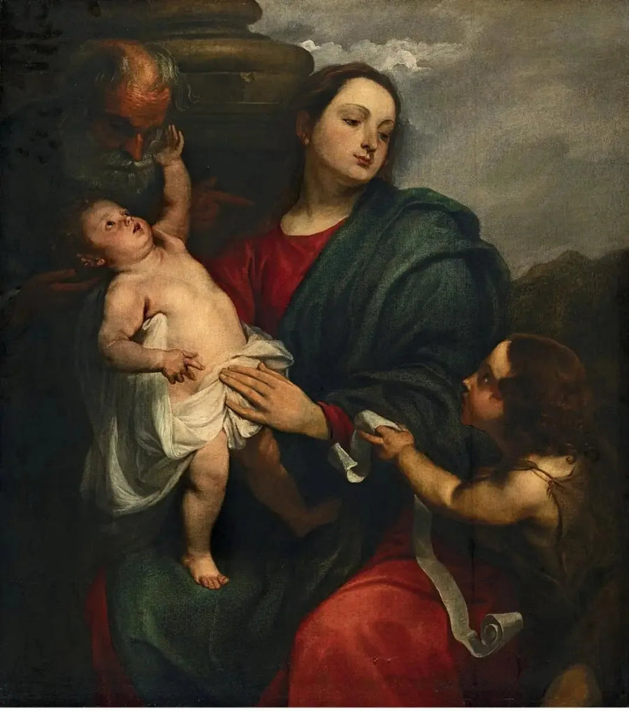La Sagrada Familia con San Juan Bautista niño - Antoine van Dyck