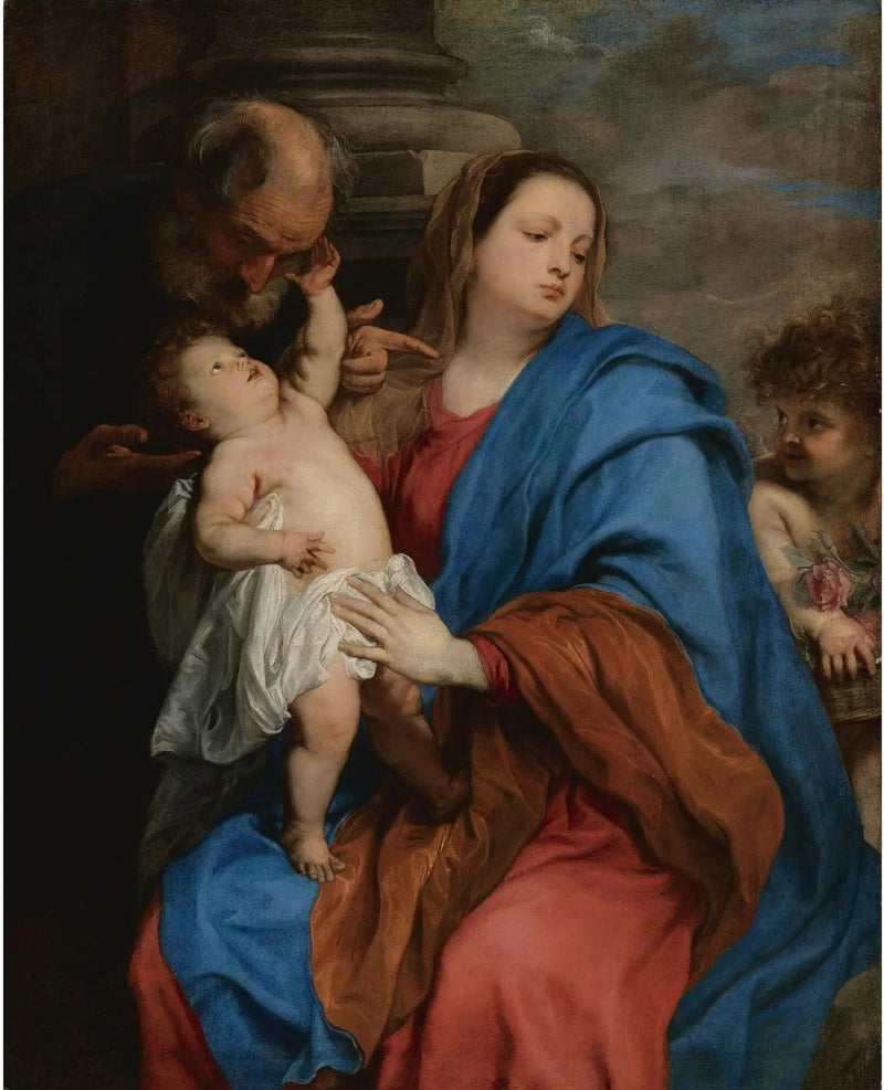 La Sagrada Familia con un ángel - Antoine van Dyck