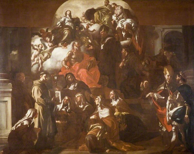 La Santísima Trinidad con la Virgen y los Santos - Francesco Solimena