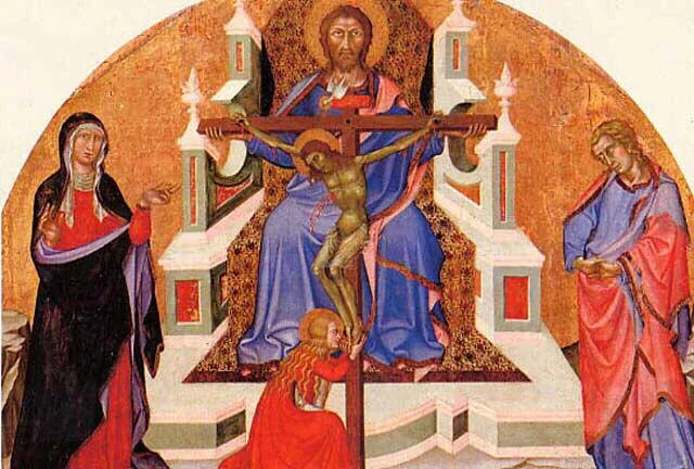 La Santa Trinidad (retablo de la Trinidad) - Bartolo di Fredi