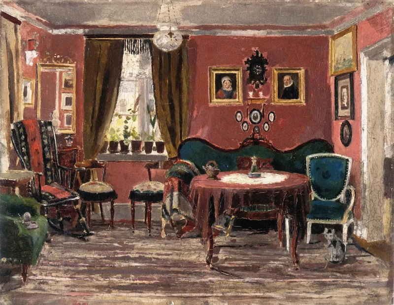 La sala de estar de las señoritas Munch en Pilestredet 61 - Edvard Munch