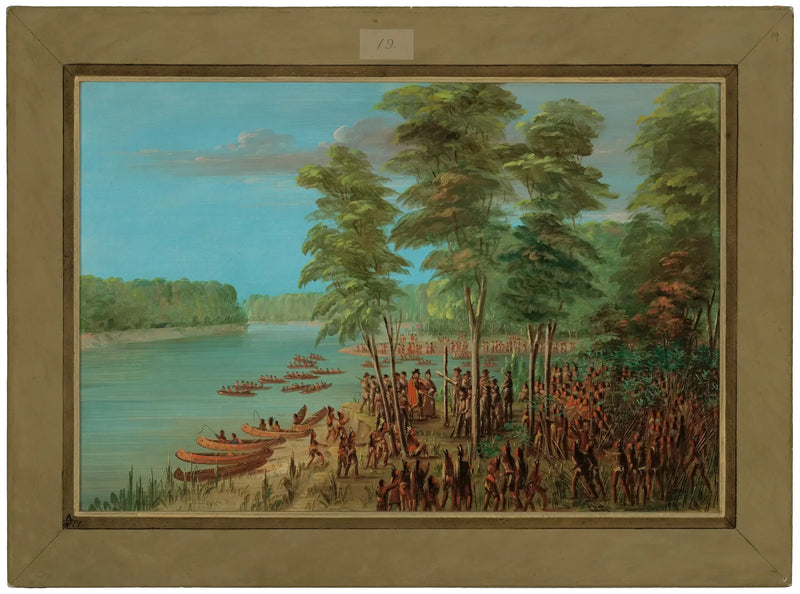 La Salle toma posesión de las tierras en la desembocadura del Arkansas. 10 de marzo de 1682 - George Catlin