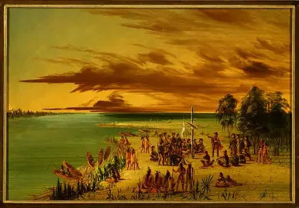 La Salle reivindica Luisiana para Francia. 9 de abril de 1682 - George Catlin