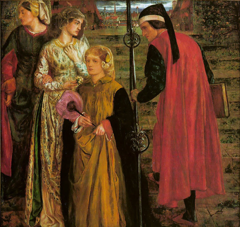 La salutación de Beatriz - Dante Gabriel Rossetti