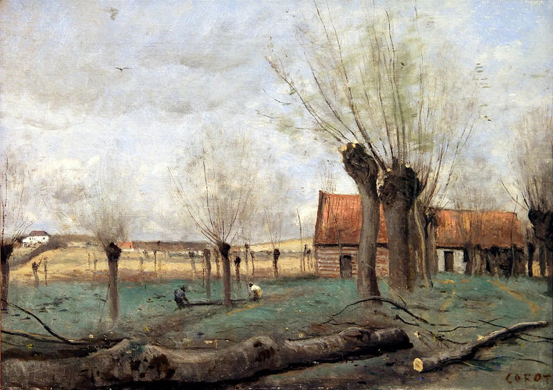 La saulaie de Sainte-Catherine, cerca de Arras - Jean-Baptiste Camille Corot