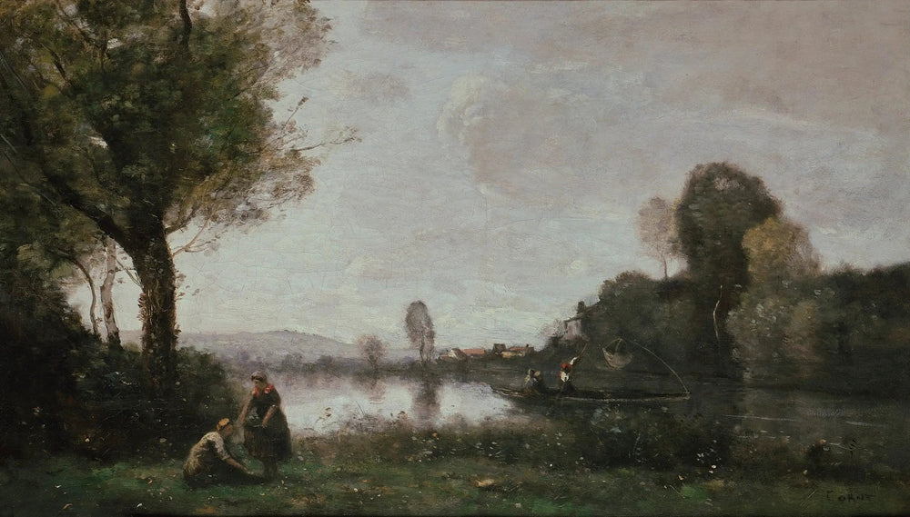 La Seine à Chatou - Jean-Baptiste Camille Corot image 1 reproduction d’œuvre d’art à l’huile