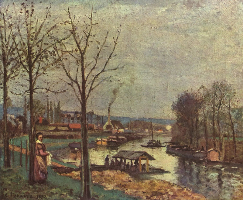 El Sena en Port-Marly, el lavadero - Camille Pissarro