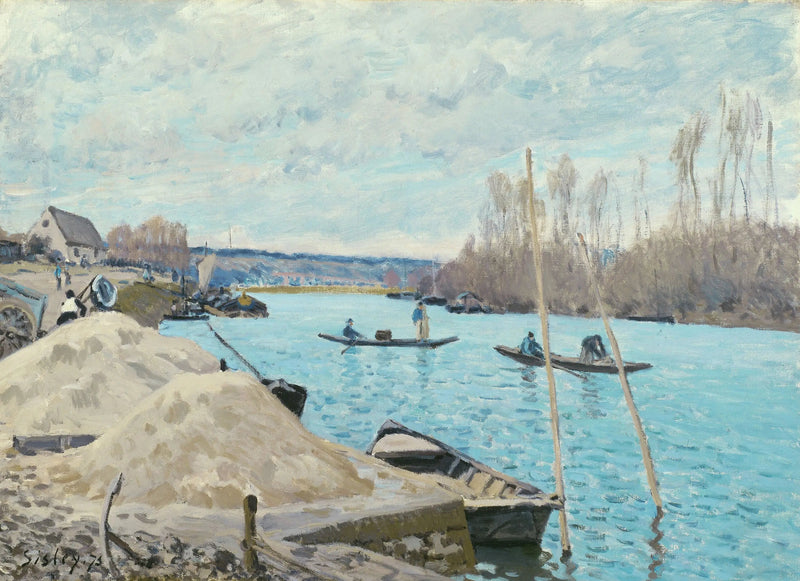 El Sena en Port-Marly, montón de arena - Alfred Sisley