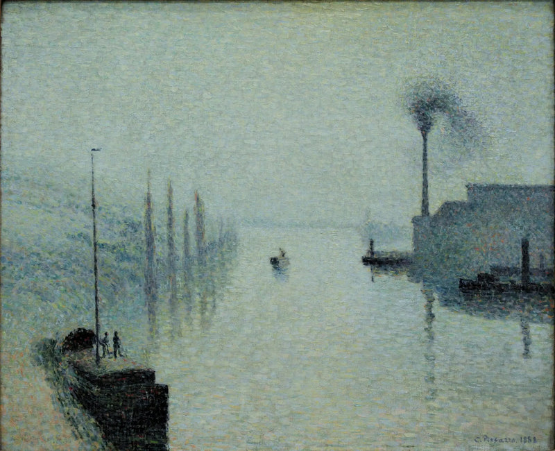 El Sena en Ruan, la isla Lacroix, efecto de niebla - Camille Pissarro
