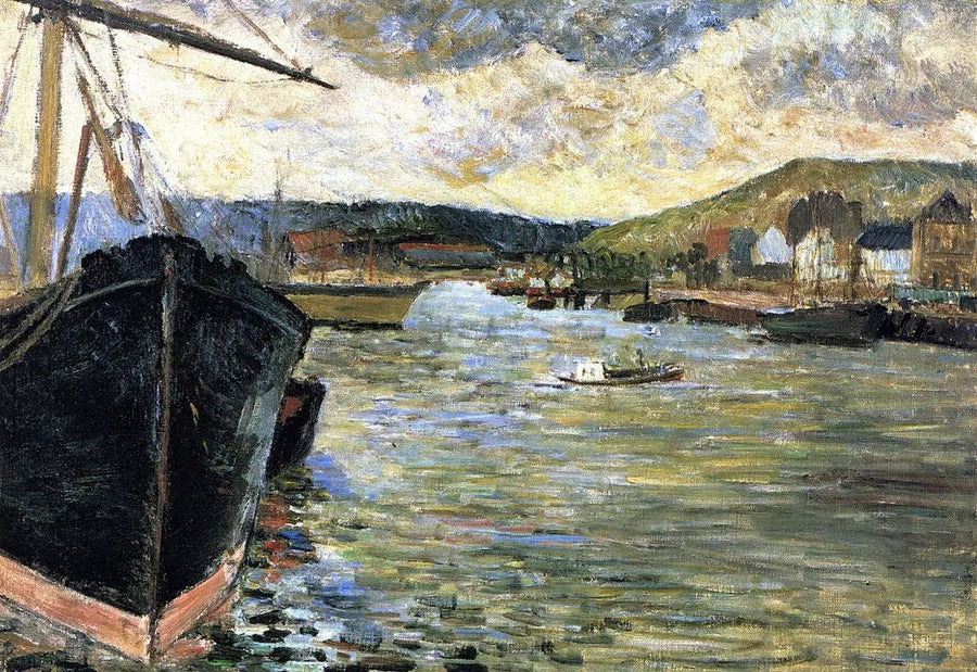 El Sena en Ruan, o El Puerto de Ruan - Paul Gauguin