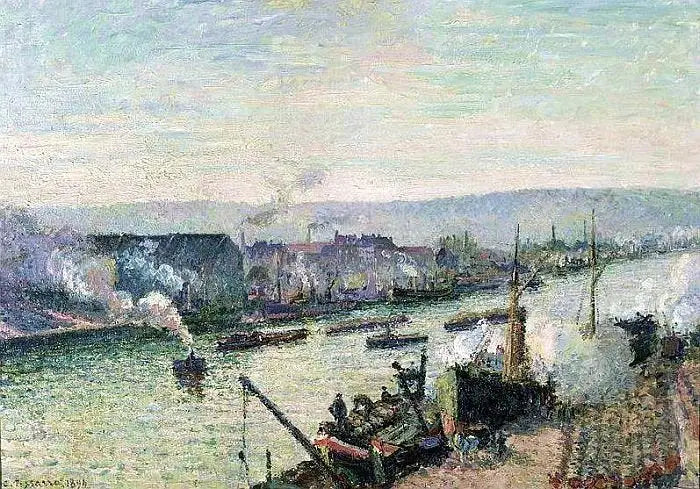 El Sena en Ruan, Saint-Sever - Camille Pissarro