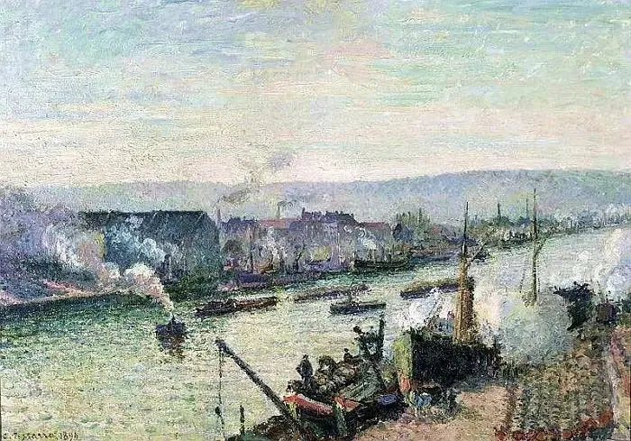 El Sena en Ruan, Saint-Sever - Camille Pissarro