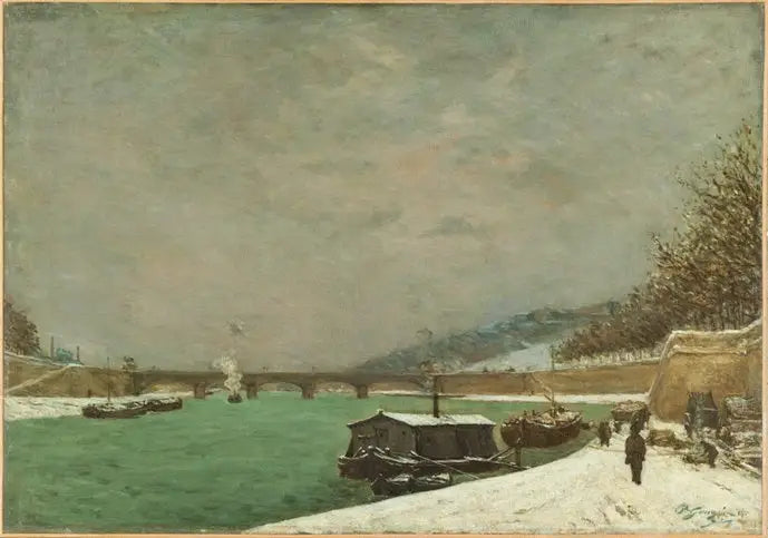El Sena en el puente de Iéna, Tiempo de nieve. - Paul Gauguin
