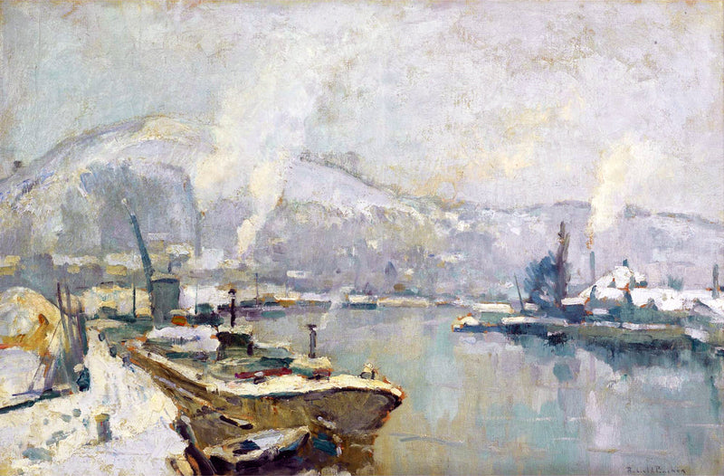 La Sena y la Costa Sainte Catherine en Rouen en invierno - Robert Antoine Pinchon