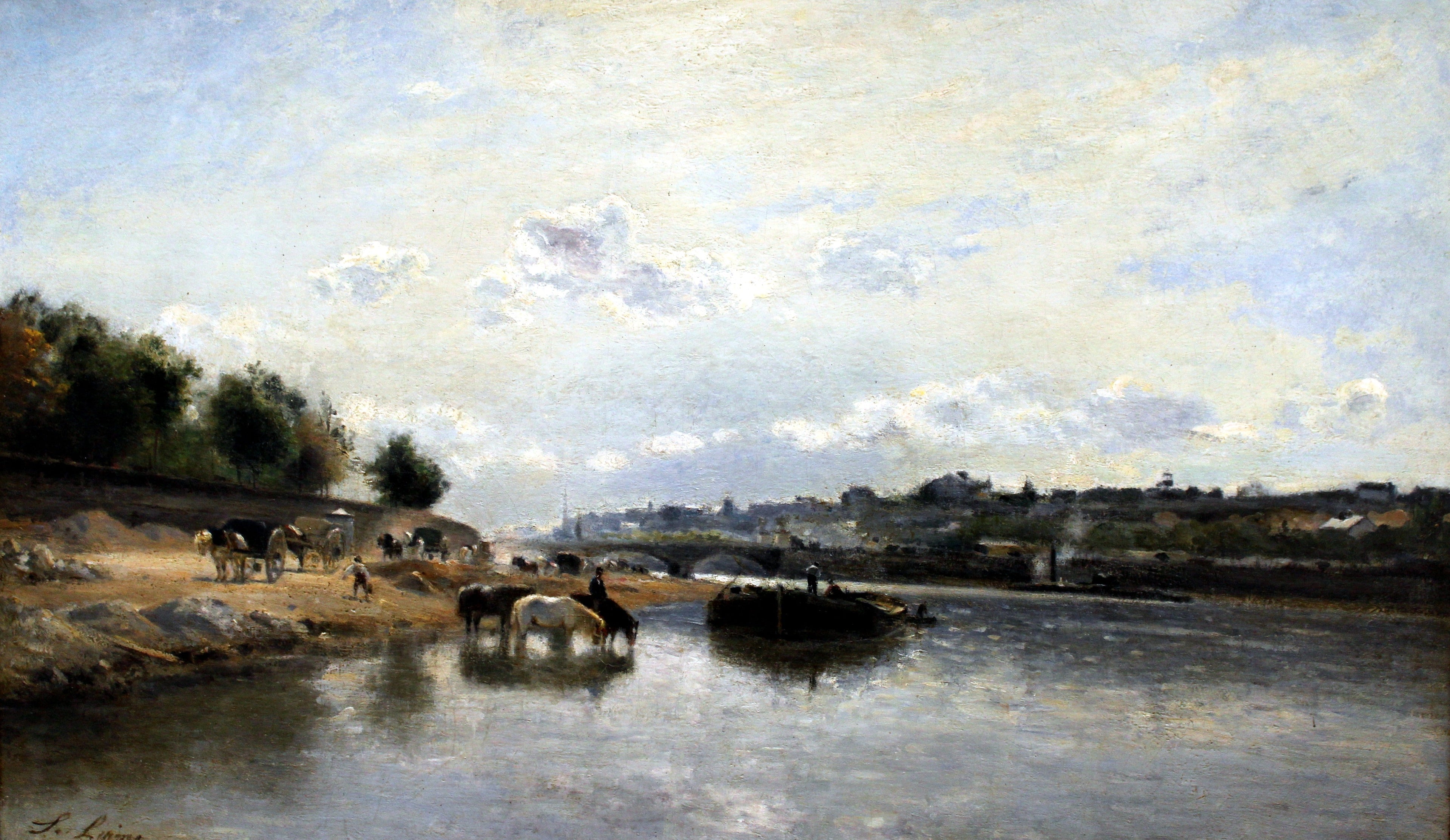 La Seine et le pont d'Iéna - Stanislas Lépine image 1 reproduction d’œuvre d’art à l’huile