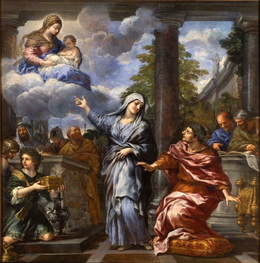 La Sibylle de Tibur annonçant à Auguste la naissance du Christ - Pietro da Cortona image 1 reproduction d’œuvre d’art à l’huile
