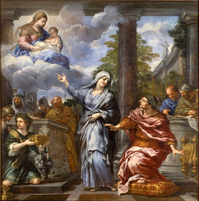 La Sibila de Tíber anunciando a Augusto el nacimiento de Cristo - Pietro da Cortona
