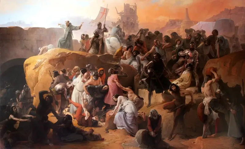 La sed de los cruzados en Jerusalén - Francesco Hayez