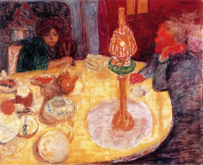 La Noche bajo la lámpara - Pierre Bonnard