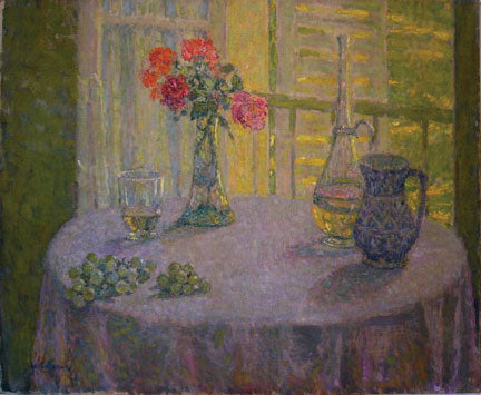 La Mesa con ramo de claveles, Versalles - Henri Le Sidaner