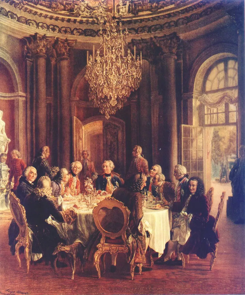 La mesa redonda del rey Federico II en Sanssouci - Adolph von Menzel