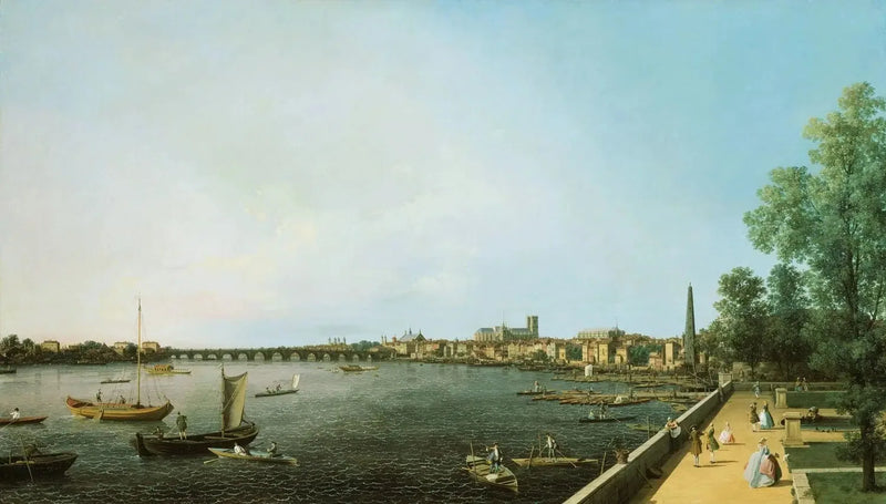 La Tamisa de Somerset House Terrace hacia Westminster - Canaletto