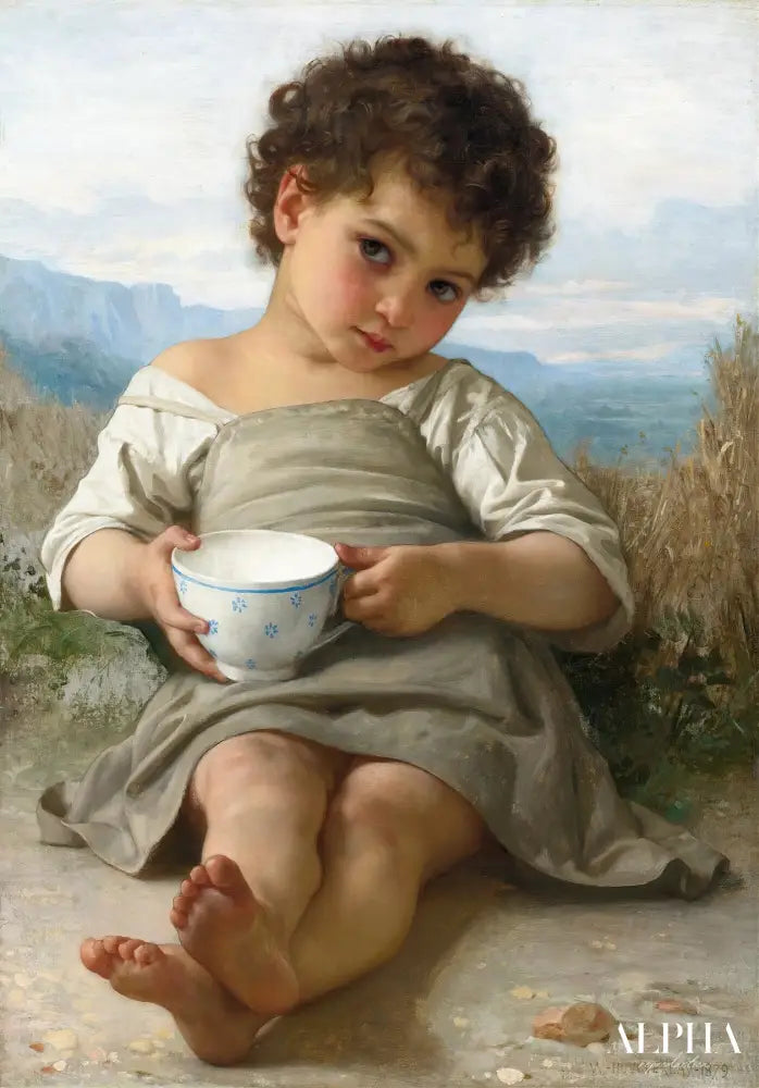 La Tasse De Lait - William-Adolphe Bouguereau Reproductions de tableaux à la peinture à l’huile