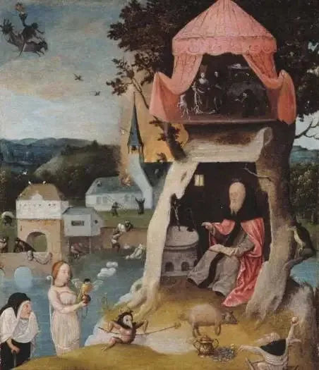 La tentación de san Antonio. - Hieronymus Bosch