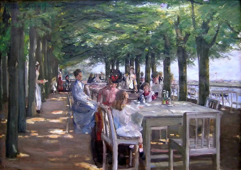 La terraza del hotel Louis C. Jacob en Nienstedten sobre el Elba - Max Liebermann