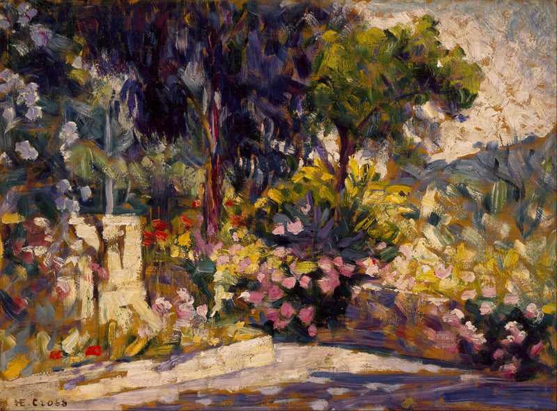 La terraza florecida - Henri-Edmond Cross