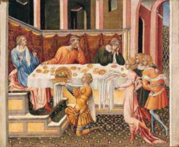 La cabeza de Juan Bautista fue traída a Herodes. - Giovanni di Paolo