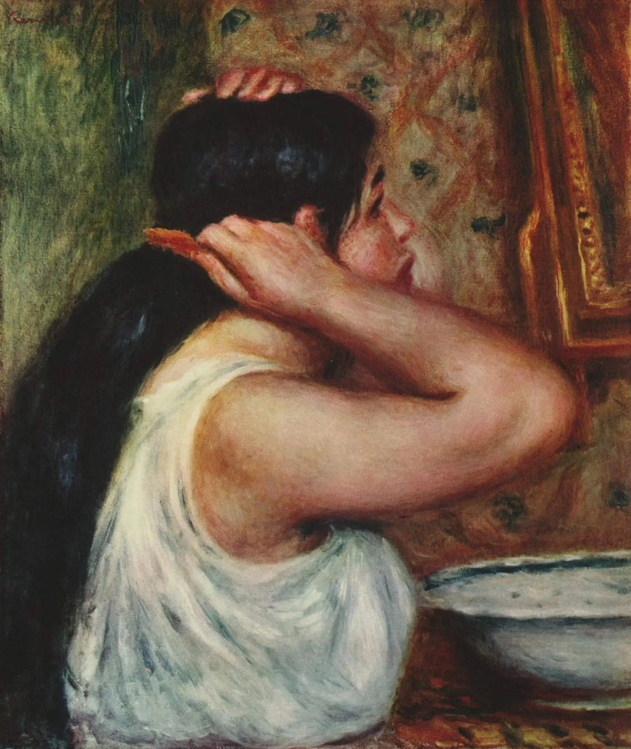 La Toilette: mujer peinándose - Pierre-Auguste Renoir