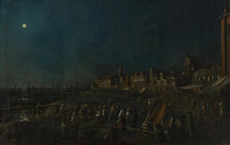 La velada nocturna junto a Santa Marta - Canaletto