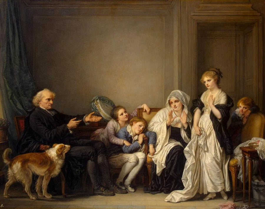 La viuda y su sacerdote - Jean-Baptiste Greuze