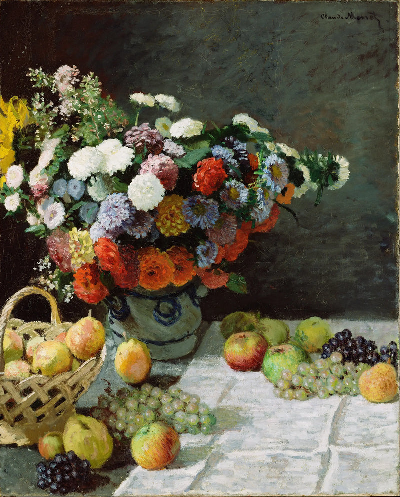 La vida con flores y frutas - Claude Monet