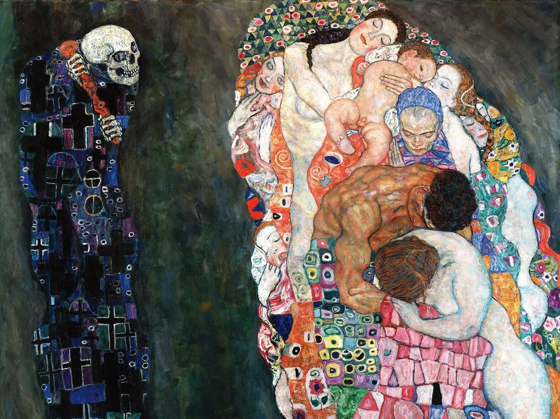 Reproduction du tableau « La Vie et la Mort - Gustav Klimt » par Alpha Reproduction en peinture à l’huile
