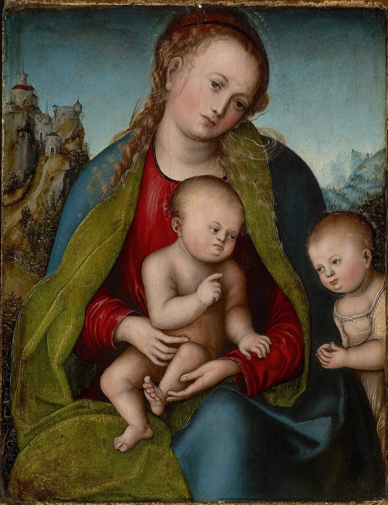 La Virgen con el Niño adorada por san Juan Bautista niño - Lucas Cranach el Viejo