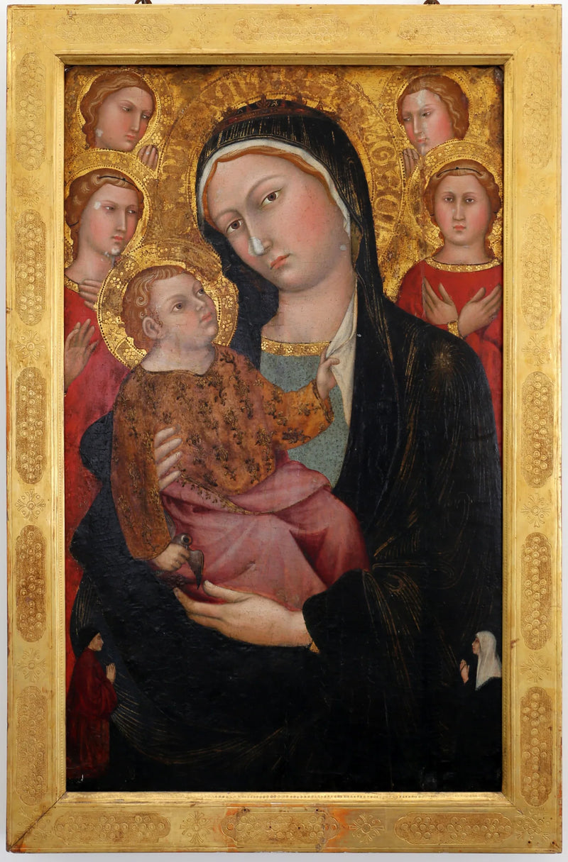 La Virgen con el Niño, ángeles y donantes - Taddeo di Bartolo