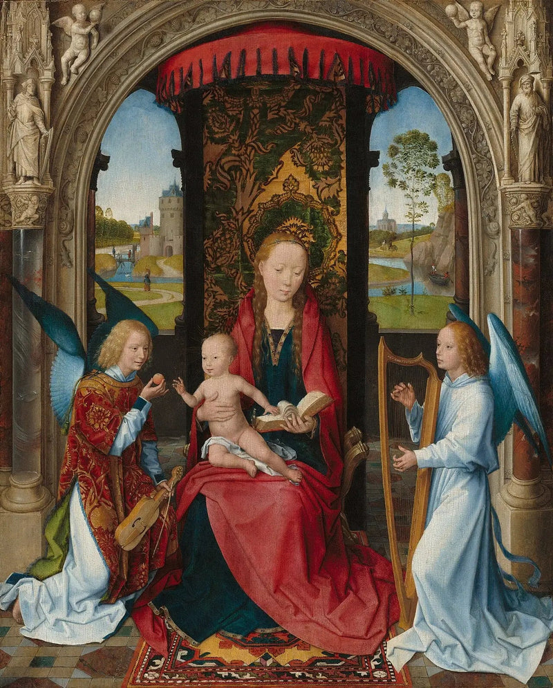 La Virgen con el Niño y ángeles - Hans Memling